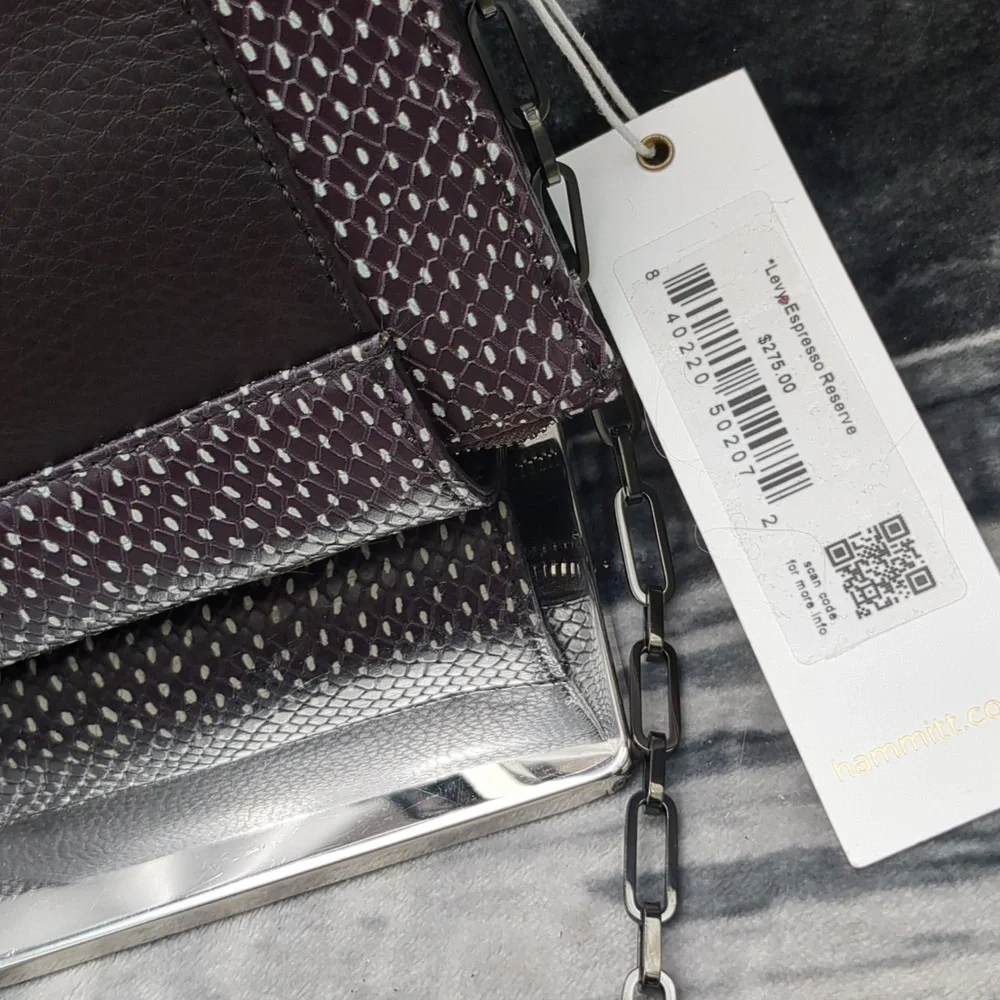 Hammitt Levy Espresso Reserve Wallet Embossed Leather Crossbody